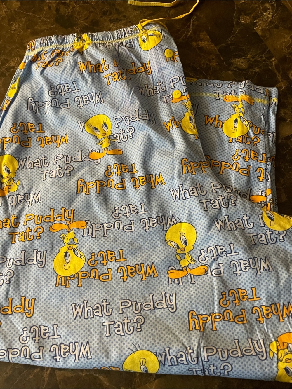Warner Bros. Tweety Blue and Yellow Pajama Bottoms